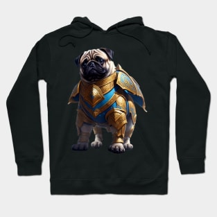 Mighty Pug in Heavy Mythical Armor Hoodie